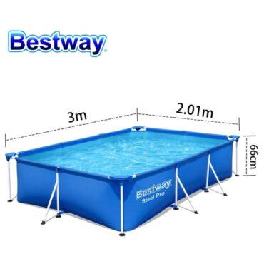 مسبح (حوض سباحة منزلي) 3300 لتر من بيست واي  Bestway Steel Pro Rectangular Pool 300x201x66cm