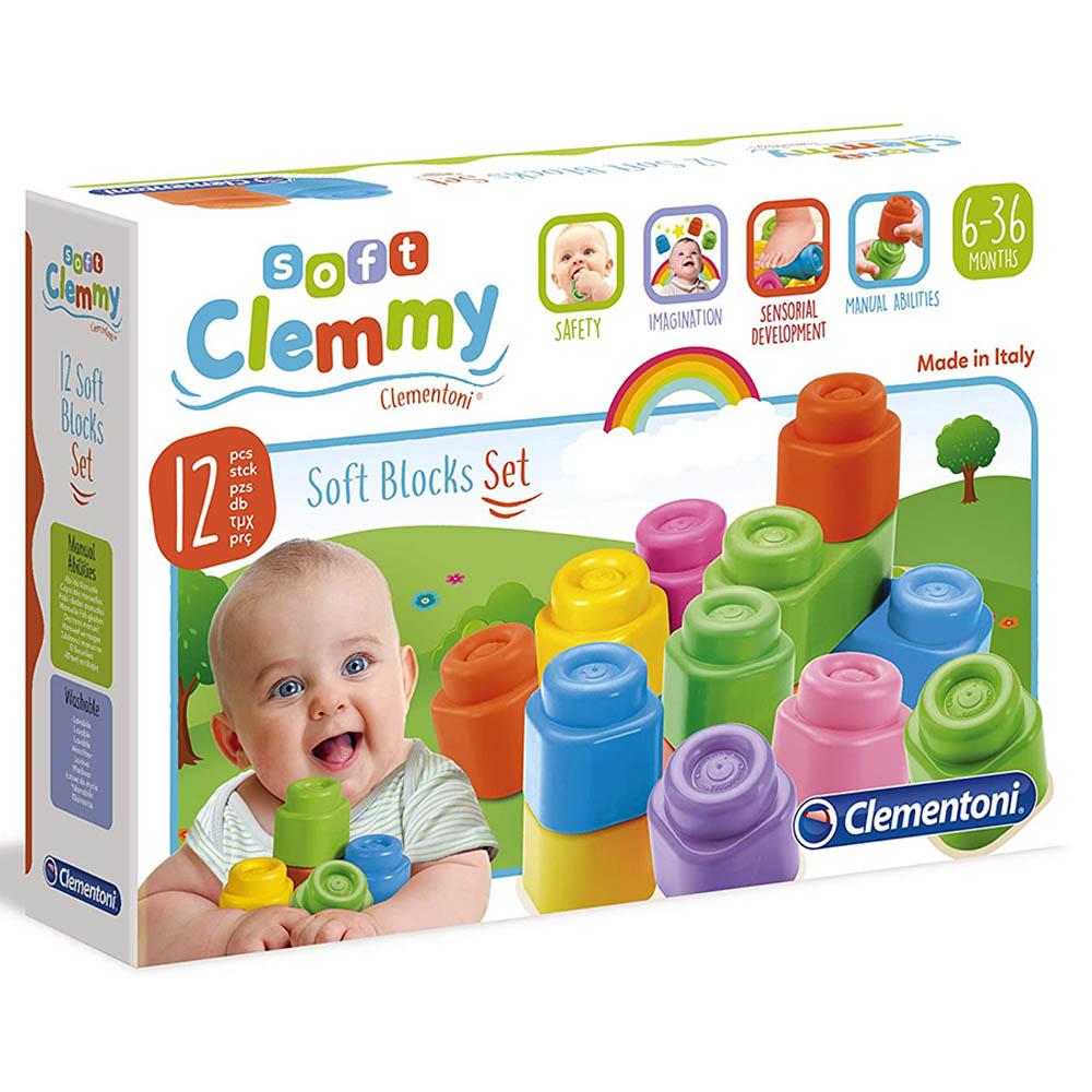 لعبة مكعبات ملونة للأطفال 12 قطعة كلمنتوني Clementoni  Baby Clammy Blocks set 12 pcs - cG9zdDo2OTMyMzA=