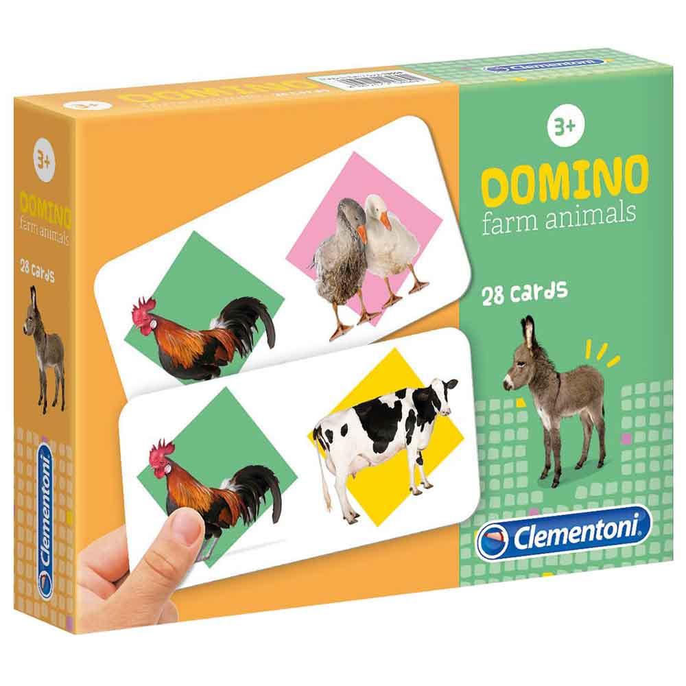 لعبة بطاقات دومينو حيوانات المزرعة  للأطفال كلمنتوني Clementoni Domino Pocket  Farm Animals