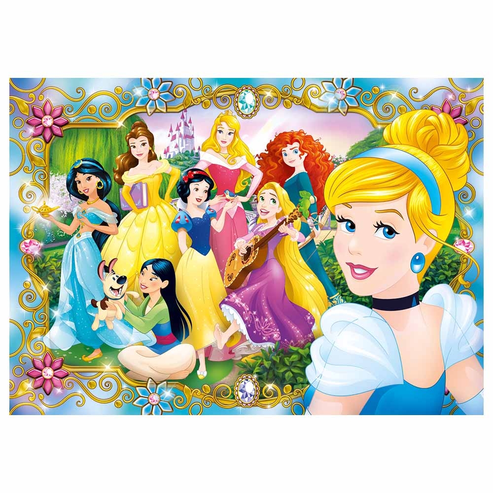 لعبة بزل تطبيقات للأطفال أميرات ديزني 104 قطعة كلمنتوني Clementoni Jewels Princess Jigsaw Puzzle - 104pcs