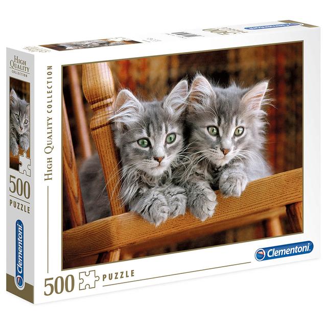 لعبة بزل تطبيقات للكبار قطط 500 قطعة كلمنتوني Clementoni Kittens Puzzle 500pcs - SW1hZ2U6NjkzMzE4