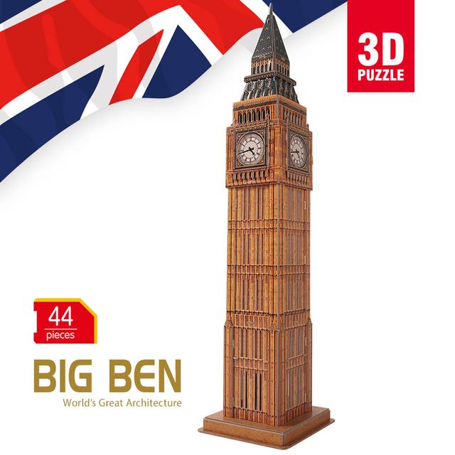 بزل 3D على شكل ساعة بيج بن 44 قطعة CubicFun 3D Puzzle Big Ben London - SW1hZ2U6NjkzNzAz