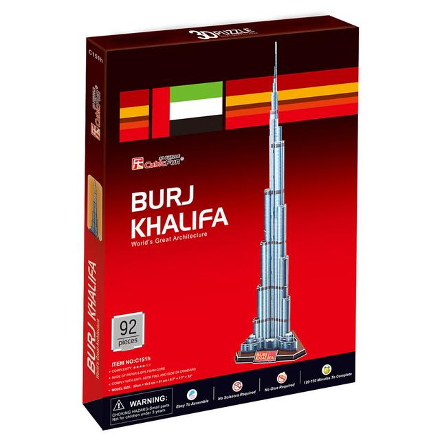 بزل 3D على شكل برج خليفة 92 قطعة CubicFun 3D Puzzle Burj Khalifa - SW1hZ2U6Njk0Mzg1