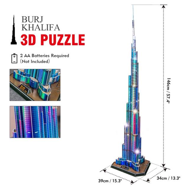 CubicFun - 3D Puzzle LED Burj Khalifa 136pc - SW1hZ2U6Njk0MjQ4