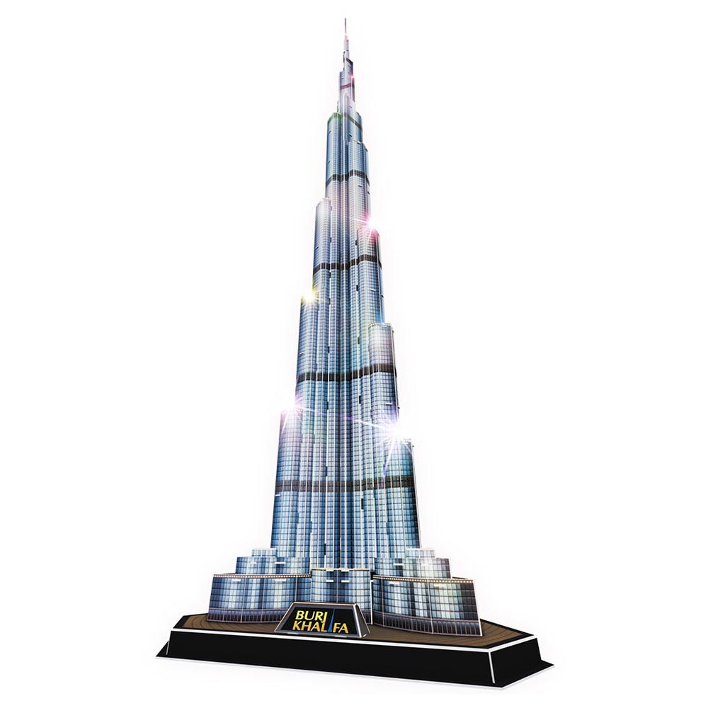 بزل 3D على شكل برج خليفة 136 قطعة مع إضاءة LED CubicFun 3D Puzzle LED Burj Khalifa