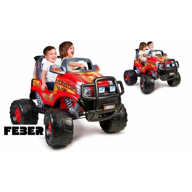 سيارة كهربائية للاطفال 12 فولت - أحمر Rideon Monster Truck-Feber - SW1hZ2U6Njg3OTM3