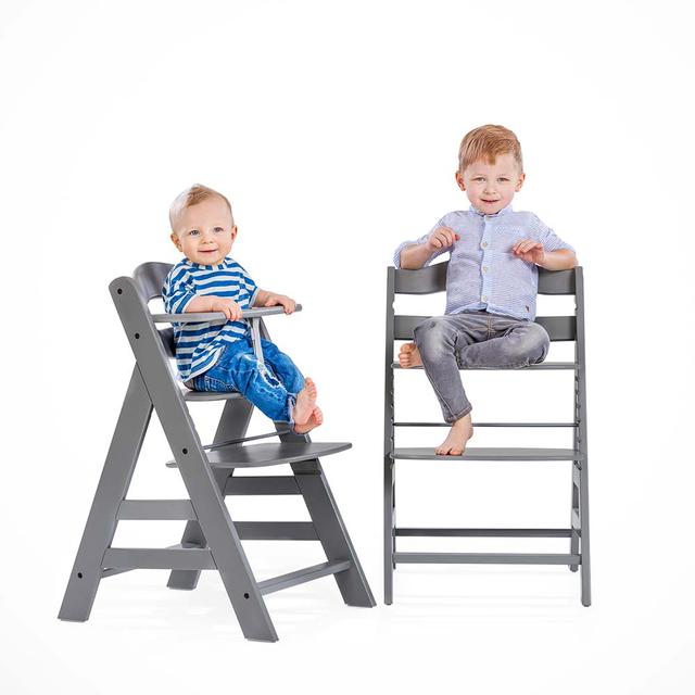 كرسي طعام مرتفع للأطفال خشب طبيعي رمادي من هوك Hauck – Alpha Grow Along Wooden High Chair Grey - SW1hZ2U6Njk4NTI2