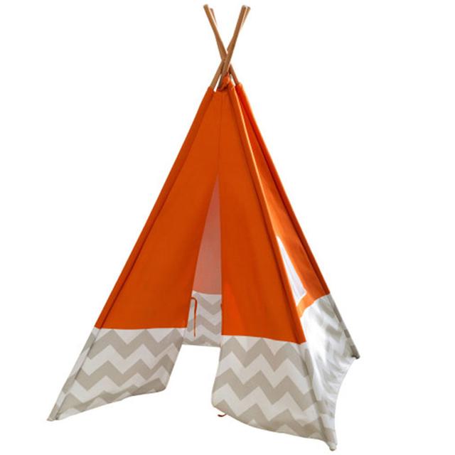 خيمة العاب اطفال قماشية بعوارض خيزان برتقالية كيد كرافت KidKraft Canvas With Bamboo Beams Orange Teepee Tents - SW1hZ2U6Njk5ODQx