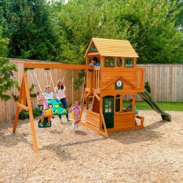 ألعاب خارجية للأطفال كيد كرافت KidKraft Ashberry Wooden Swing Set - 5}