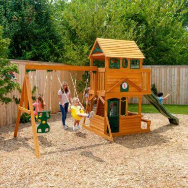 ألعاب خارجية للأطفال كيد كرافت KidKraft Ashberry Wooden Swing Set