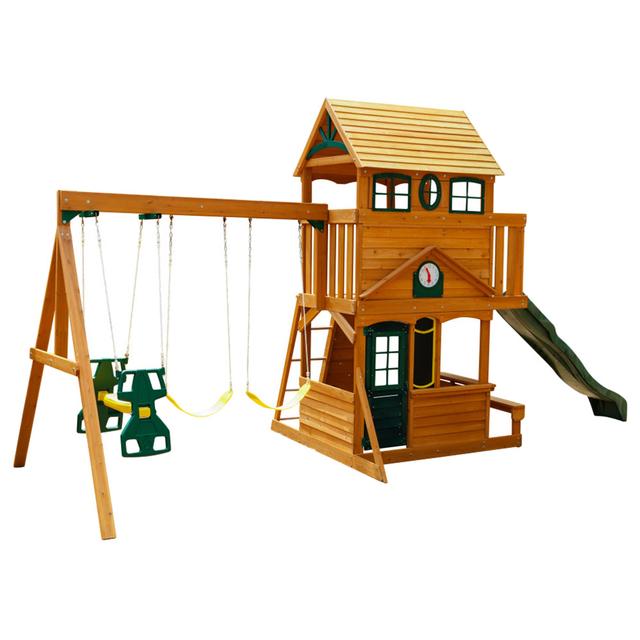 ألعاب خارجية للأطفال كيد كرافت KidKraft Ashberry Wooden Swing Set - SW1hZ2U6Njk5OTI5