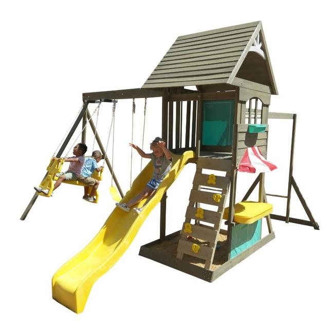 ألعاب خارجية للأطفال كيد كرافت Kidkraft Hampton Wooden Swing Set - SW1hZ2U6Njk5OTkx
