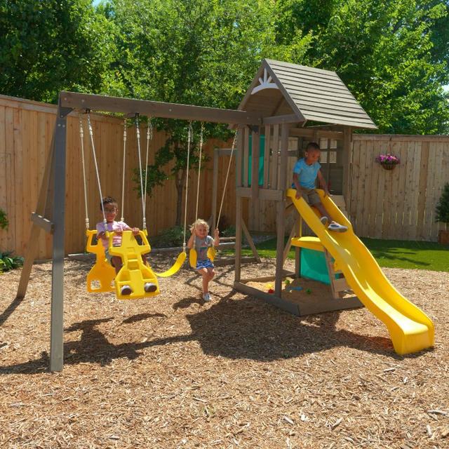 ألعاب خارجية للأطفال كيد كرافت Kidkraft Hampton Wooden Swing Set - SW1hZ2U6Njk5OTk3