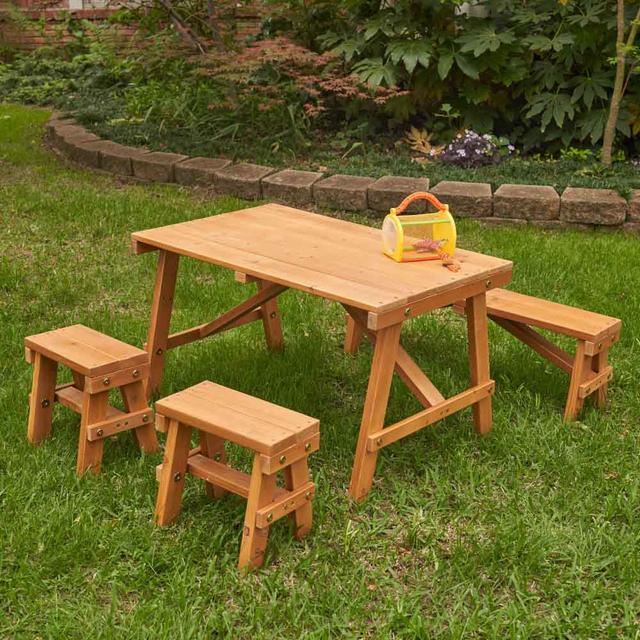 طاولة وكراسي للأطفال كيد كرافت Kidkraft Outdoor Picnic Table Set - SW1hZ2U6Njk5MTkx