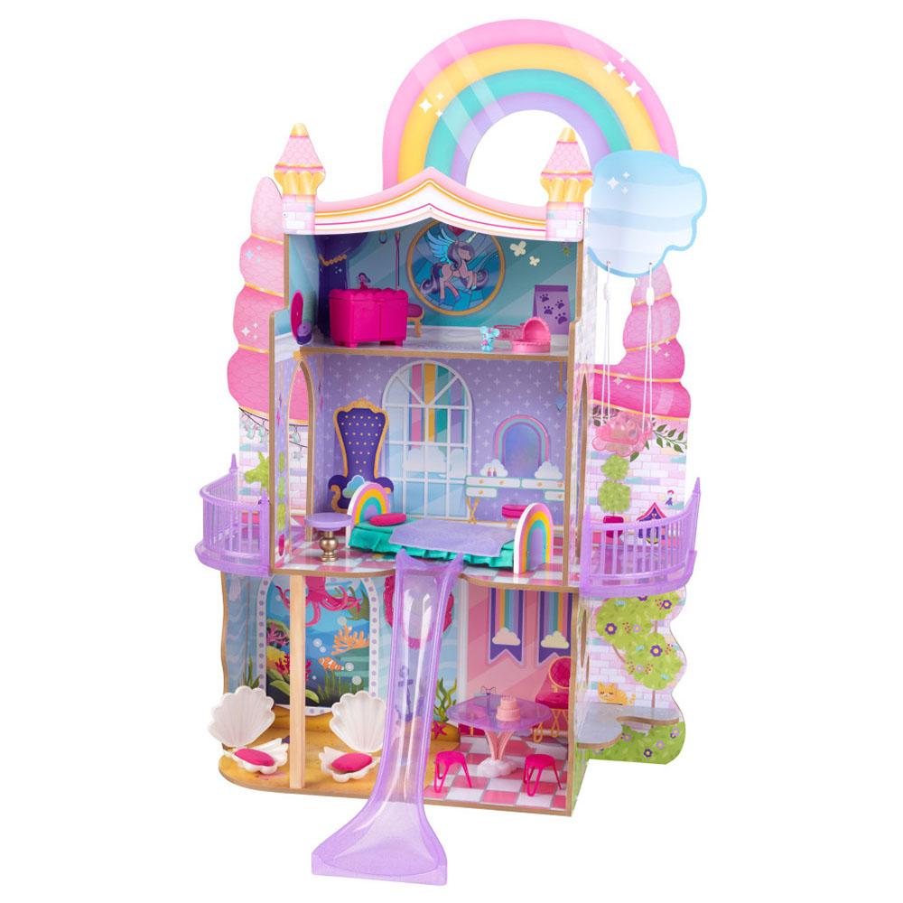منزل اللعب للأطفال كيد كرافت Kidkraft Rainbow Dreamers Unicorn Mermaid Dollhouse