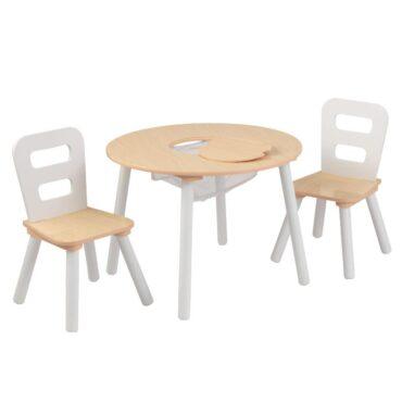 طاولة وكراسي الأطفال كيد كرافت Kidkraft Round Storage Table & 2 Chair - 2}