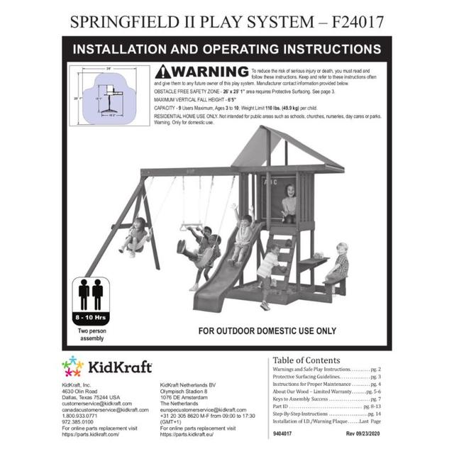 ألعاب خارجية للأطفال كيد كرافت Kidkraft Springfield II Wooden Swing Playset - SW1hZ2U6Njk5OTYw