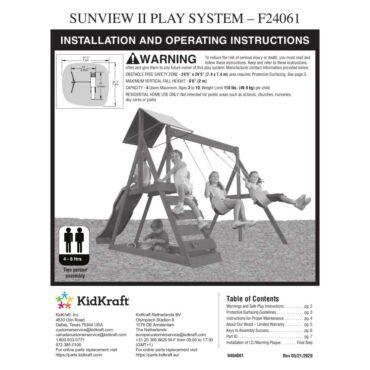 ألعاب خارجية للأطفال زحليقة وارجوحة كيد كرافت صن فيو Kidkraft Sunview II Wooden Swing Playset