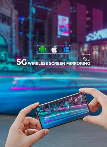 بروجكتر منزلي أندرويد Wownect Mini Android Projector 7000 Lumens Screen With Projector Screen مع شاشة عرض بمقاس 150 بوصة