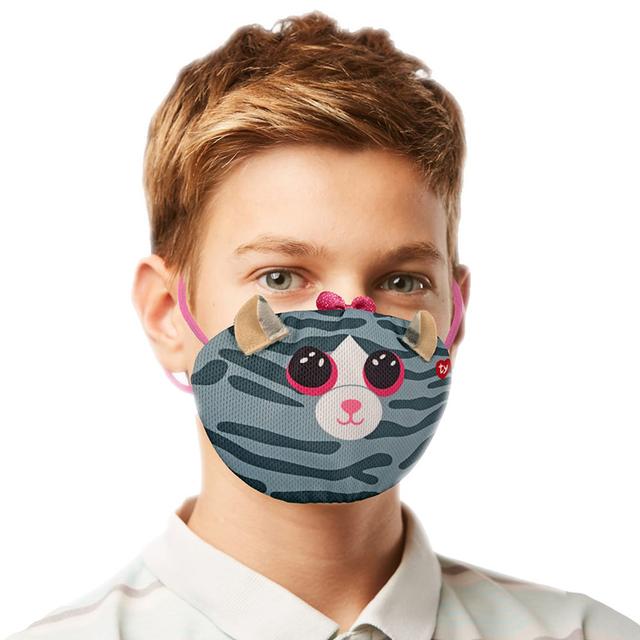 Ty - Beanie Boo Face Mask Cat Kiki - Grey - SW1hZ2U6Njk0NTM2