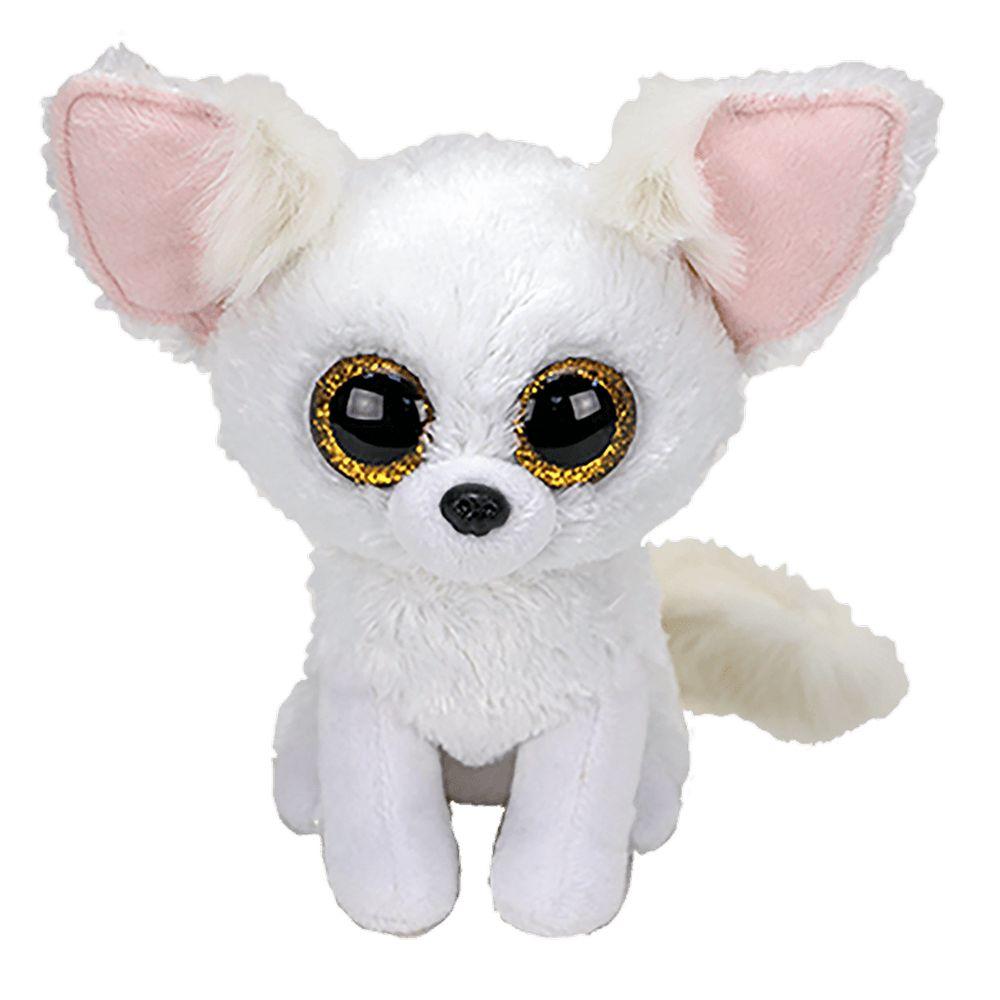 دمية للأطفال على شكل ثعلب أبيض بحجم 6 انش Ty Beanie Boos Fox Phoenix Plush Toy