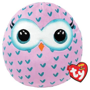 دمية بومة سكويش بوس 10 انش للأطفال تي واي TY Squish-A-Boos Owl Winks