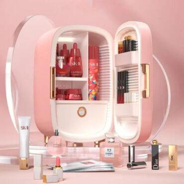 ثلاجة مكياج صغيرة 12 لتر Pinktop Beauty Refrigerator Skincare Cosmetics Fridge