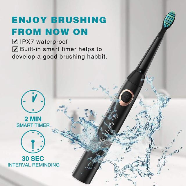 Fairywill Electric Toothbrush D8 Sonic Oral with 8 heads Case - SW1hZ2U6OTQ2MTY3