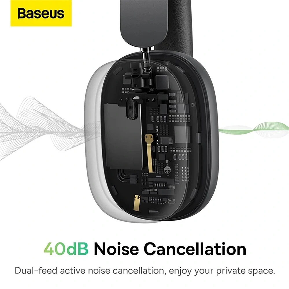 سماعة رأس لاسلكية بيسوز مع عزل الضجيج Baseus H1 Bowie Noise-Cancelling Wireless Headphone
