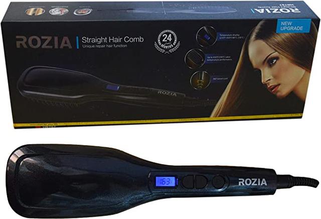 مشط حراري للشعر كهربائي Rozia Hr767 Hair Straightener With Temperature Control - SW1hZ2U6NzEyMDYw
