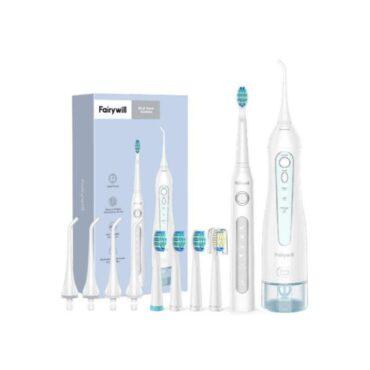 خيط الأسنان المائي و فرشاة أسنان فيري ويل Fairywill Oral Care Combo 5020E Water Flosser + 507 Toothbrush