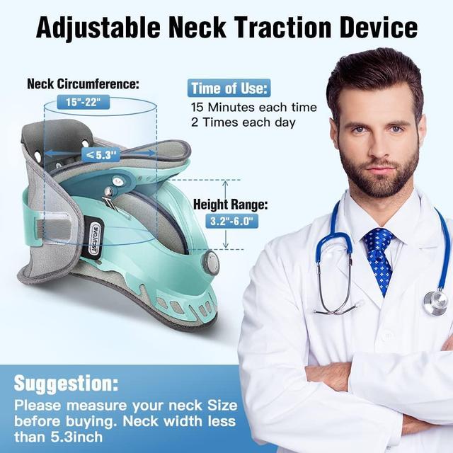 جهاز شد الرقبة قابل للتعديل Neck Traction Device Adjustable Stretcher for Pain Relief - SW1hZ2U6OTEyODA2