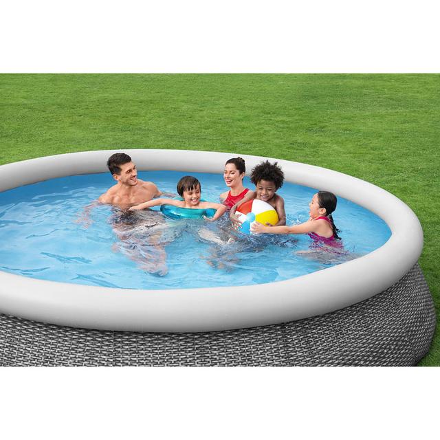 Bestway - Fast Set Round Inflatable Pool Set 366 x 76 cm - Grey - SW1hZ2U6OTE1ODg4