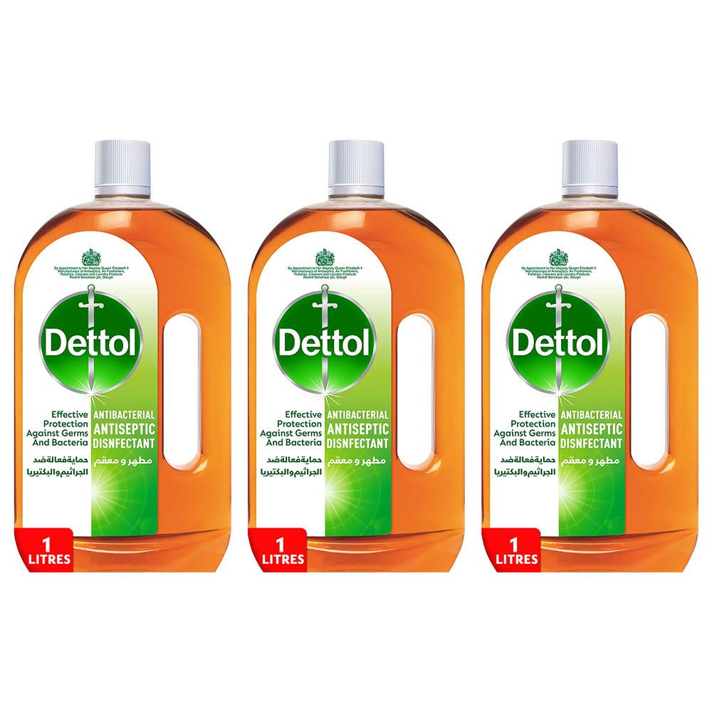 عرض مطهر ديتول 1 لتر عدد 3 ديتول Dettol Antiseptic Disinfectant Liquid