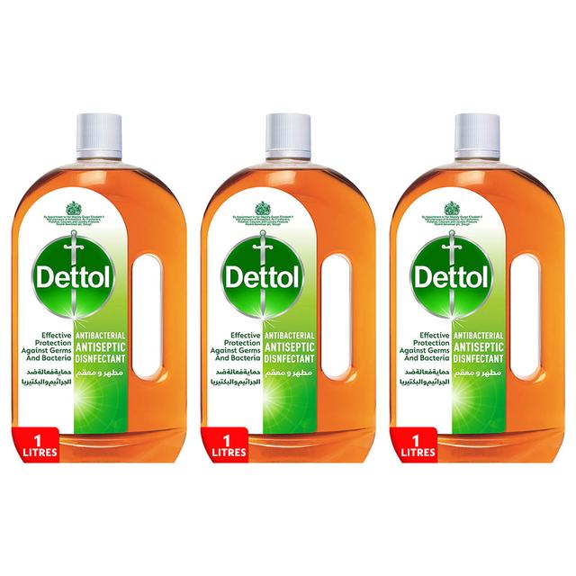 Dettol - Antiseptic Disinfectant Liquid - Pack of 3 - 1L - SW1hZ2U6OTI5MjU1