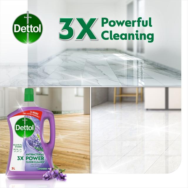 Dettol - Antibacterial Power Floor Cleaner - Lavender - Pack of 2 - 3L - SW1hZ2U6OTI5MTU1