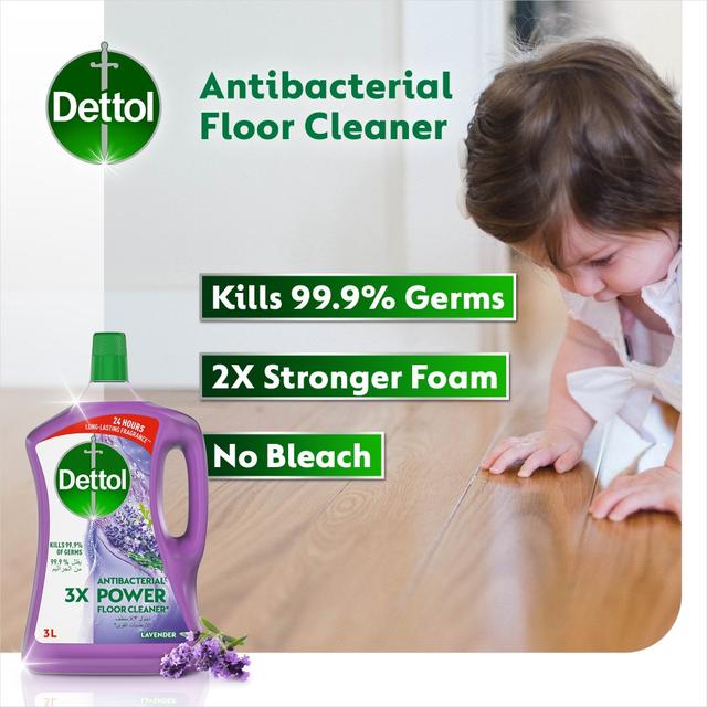 عرض منظف الارضيات مضاد للبكتيريا بالافندر تنظيف قوي 3 لتر عدد 2 ديتول Dettol Antibacterial Power Floor Cleaner - SW1hZ2U6OTI5MTU3