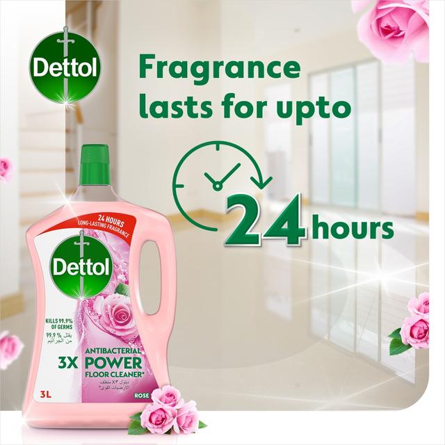 Dettol - Antibacterial Power Floor Cleaner - Rose - Pack of 2 - 3L - SW1hZ2U6OTI5MTkw