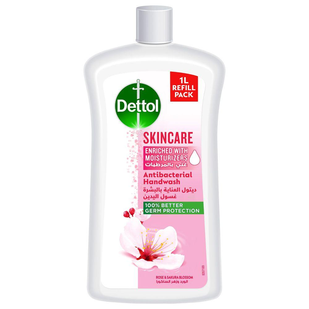 صابون سائل لليدين بالورد وزهر الساكورا 1 لتر ديتول Dettol Skincare Liquid Handwash - Rose & Sakura Blossom
