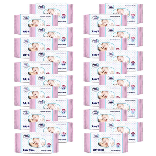 وايبس للأطفال حزمة 72×24 منديل كول اند كول Cool & Cool Baby Wipes - SW1hZ2U6OTM2MTI4