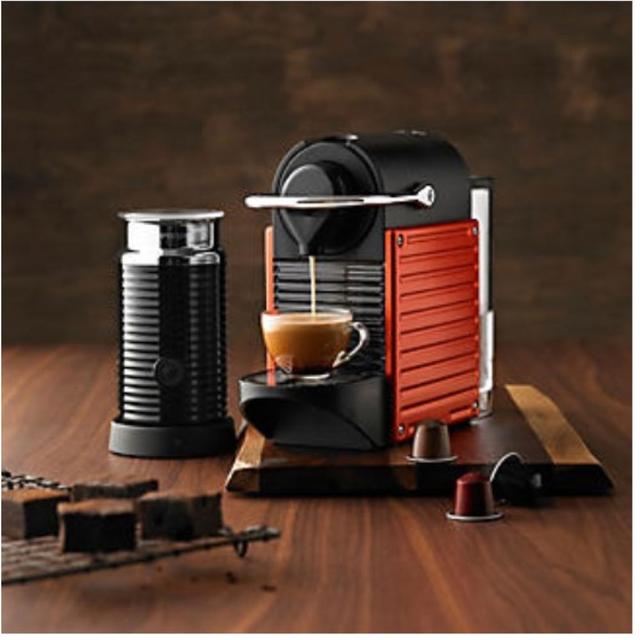 NESPRESSO - Pixie Bundle Red + Aero 3594 Bk Coffee Machine - SW1hZ2U6OTQzNTc2
