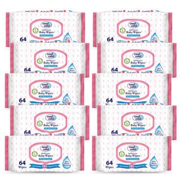 مناديل معطرة للأطفال حزمة 10×12 منديل كول اند كول Cool & Cool Baby Sanitizing Wipes Pack of 12