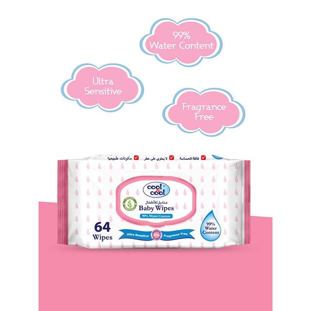 Cool &amp; Cool Cool & Cool - Baby Water Wipes, 64's - Bundle of 10 - SW1hZ2U6OTM1OTE1