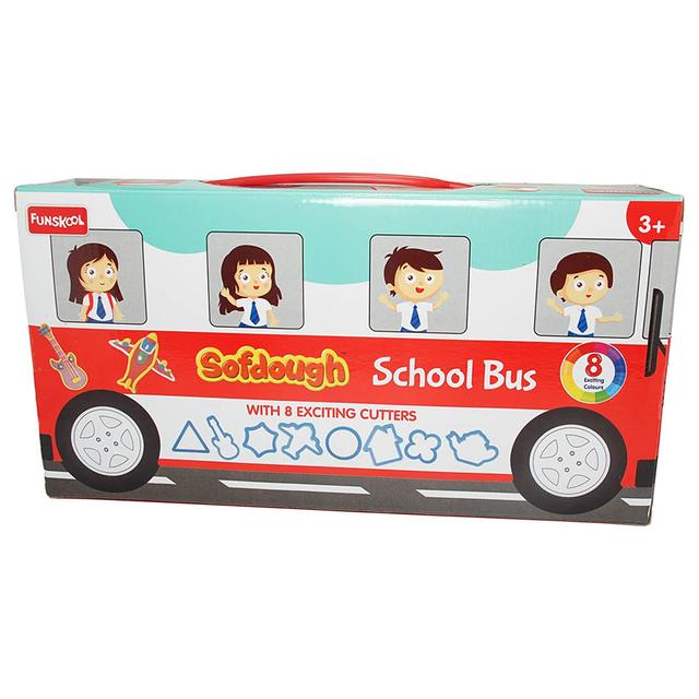 معجون للأطفال 8 علب حافلة المدرسة فونسكول Funskool Sofdough School Bus - SW1hZ2U6OTIxOTgy