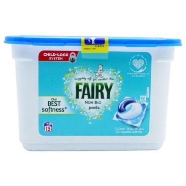 منظف غسالة ألبسة فيري Fairy Non Biological Washing Pods 15 Washes - 1}