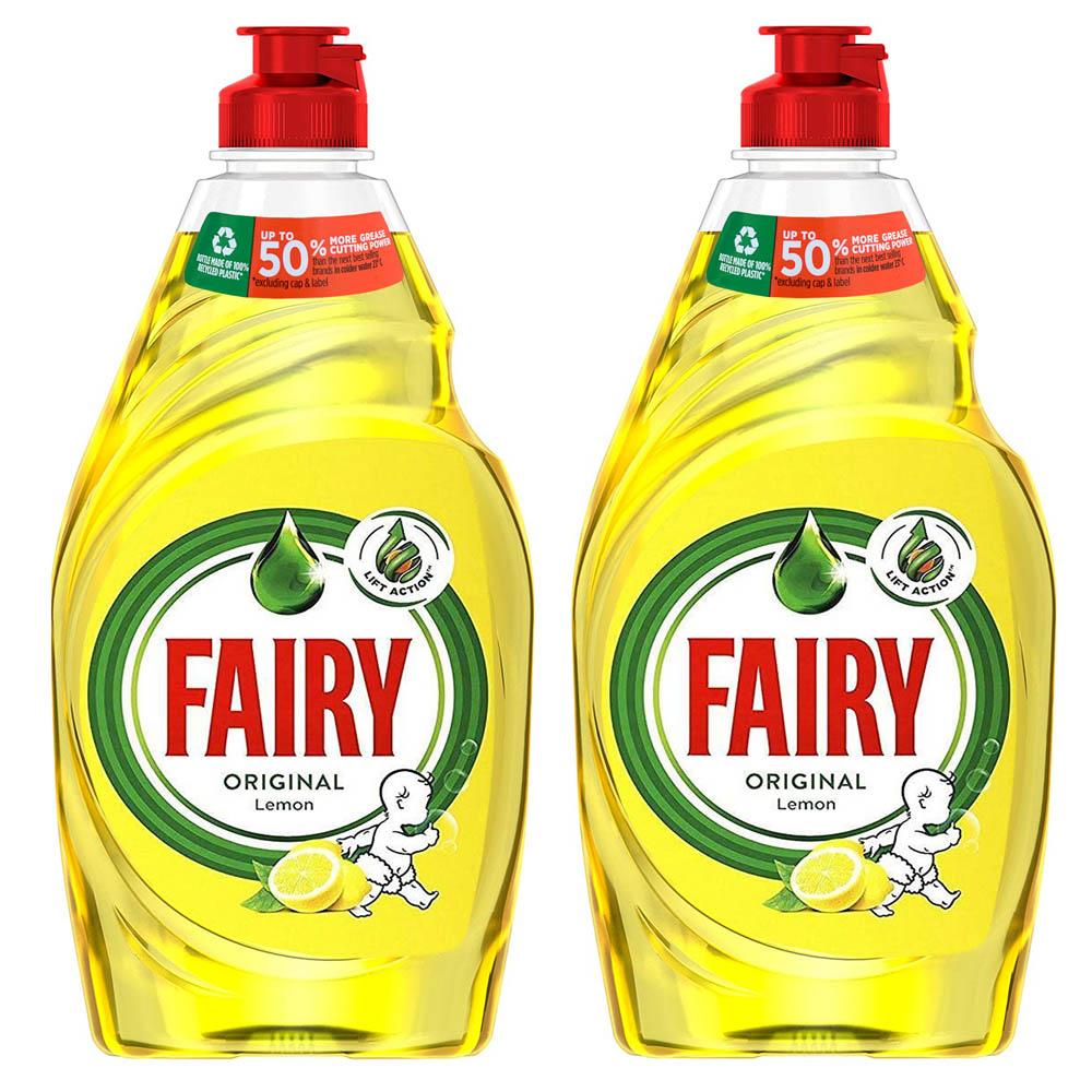 سائل غسيل أطباق فيري قطعتين Fairy Dishwashing Liquid Lemon 433ml Pack of 2