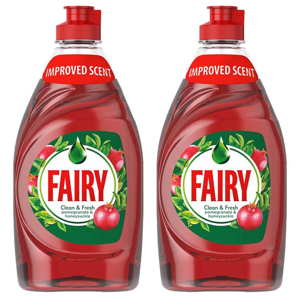 سائل غسيل أطباق فيري قطعتين Fairy Dishwashing Liquid Pomegranate 433ml Pack Of 2
