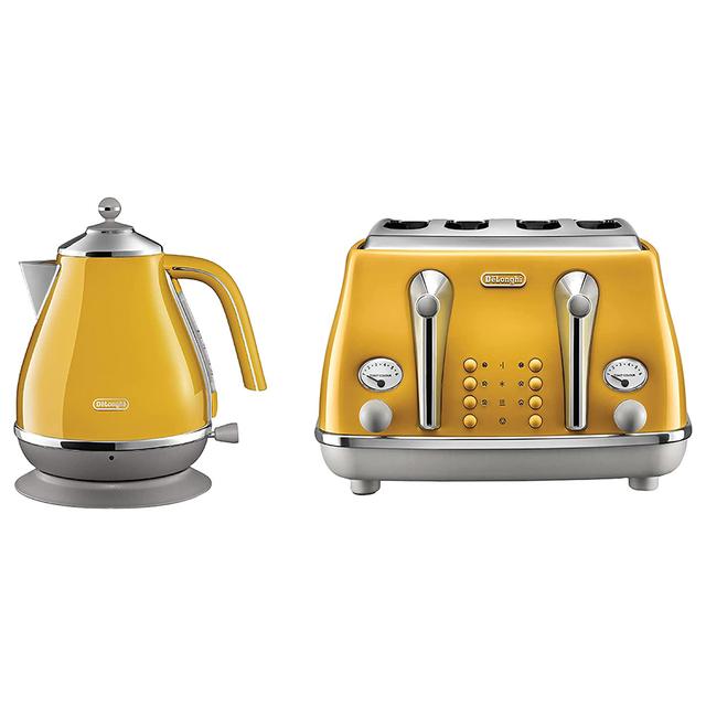 Delonghi Icona Capitals Kettle & Toaster - Yellow - SW1hZ2U6OTM2MjMw