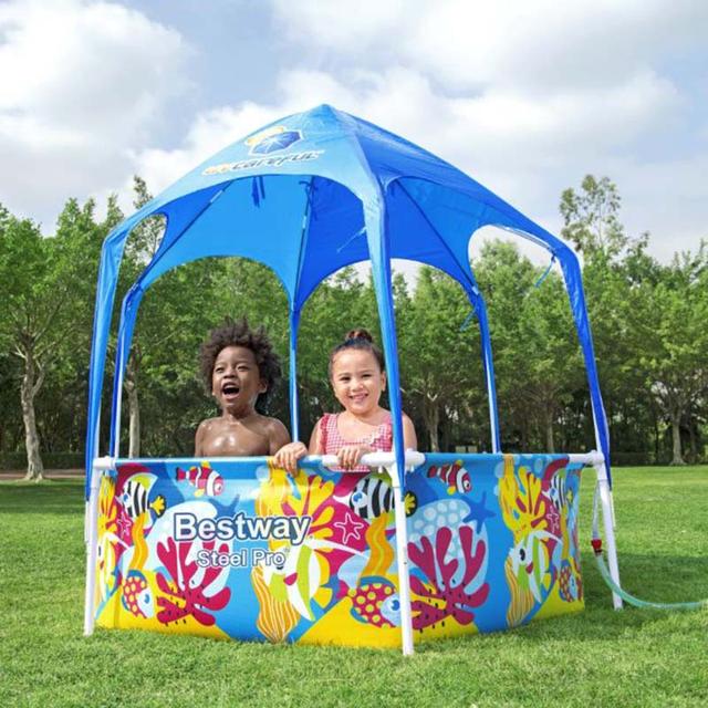 مسبح بيست واي للأطفال مع شمسية علوية Bestway Steel Pro Splash-In-Shade Above Ground Pool 183x51cm - SW1hZ2U6OTE1ODQw