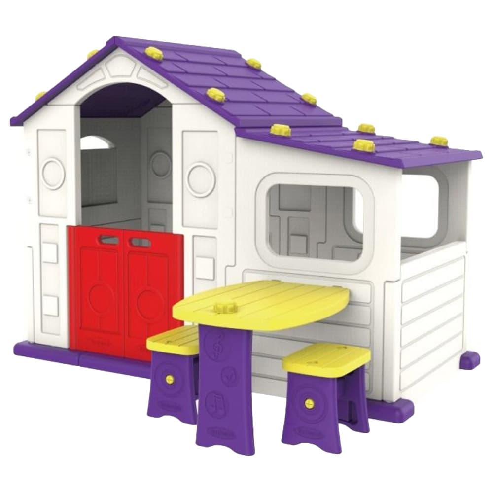 بيت اللعب للاطفال ميجا ستار Megastar Double Fun Indigo Playhouse w/ Play Shed, Table & Chairs